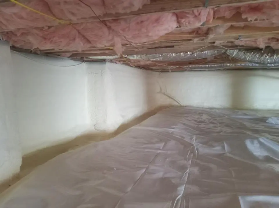 Crawl space encapsulation with closed-cell spray foam for Storm Damage Roof Repair in Alpine